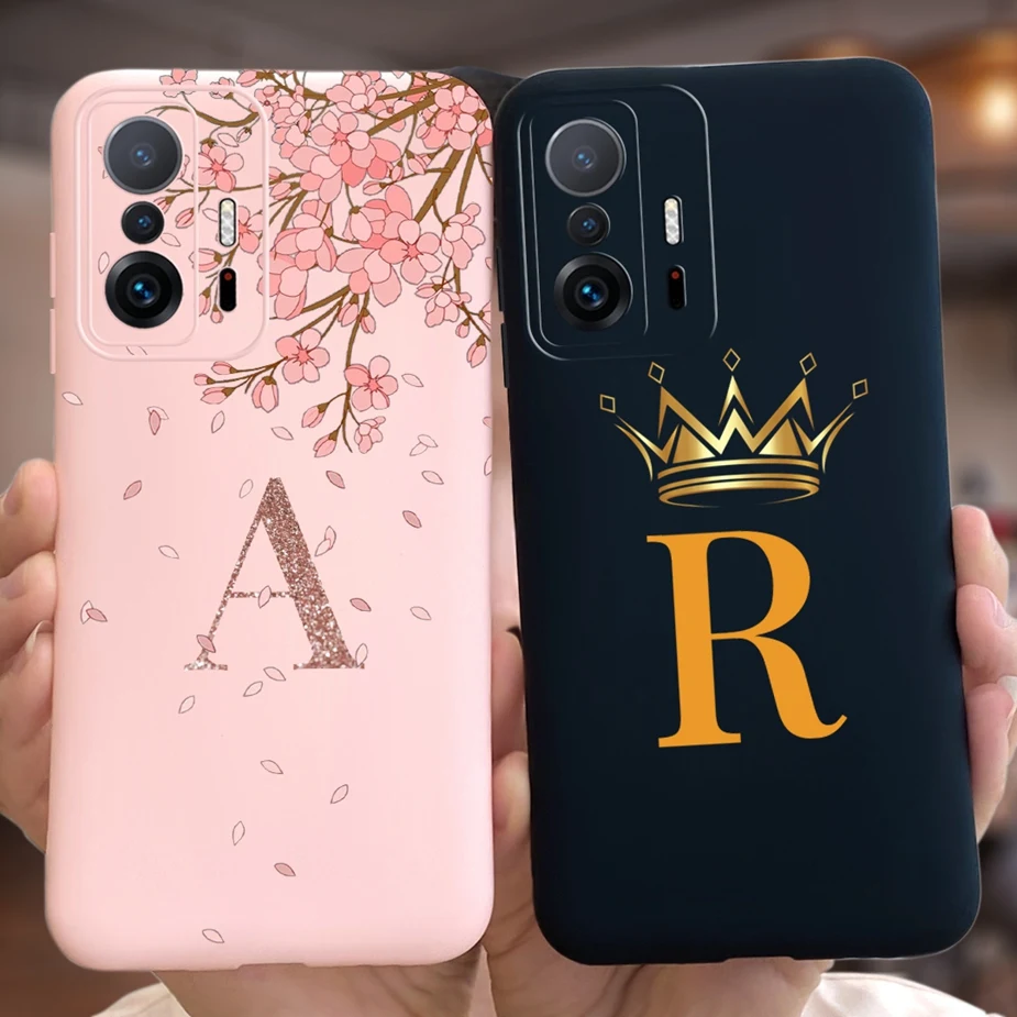 Para Xiaomi 11T Pro 5G funda Mi11T Linda corona letras cubierta de silicona suave funda de teléfono para Xiaomi Mi 11T Pro 11TPro funda trasera Coque