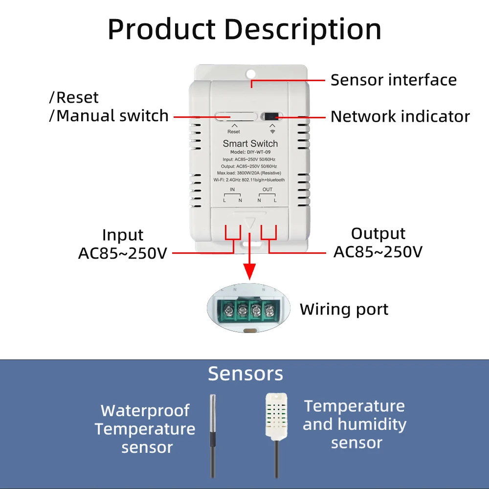 Ewelink WiFi Sensor de temperatura y humedad seguridad automatización del hogar monitoreo interior termómetro funciona con Alexa Google - imagen 3