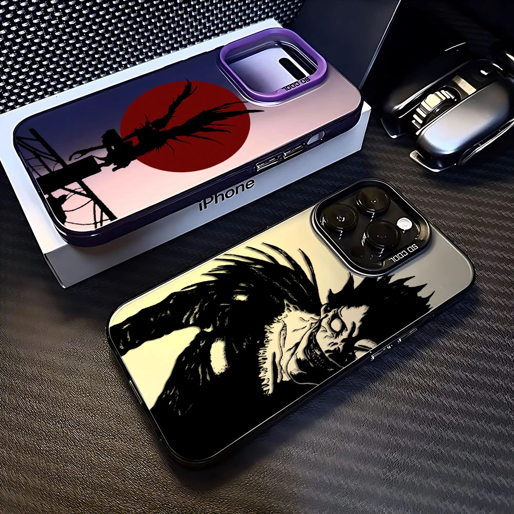 Funda de teléfono Anime Death Note para iPhone 16 15 14 13 12 11 Pro Max X XR XSMAX 8 7 Plus, funda trasera mate caramelo a prueba de golpes - imagen 2