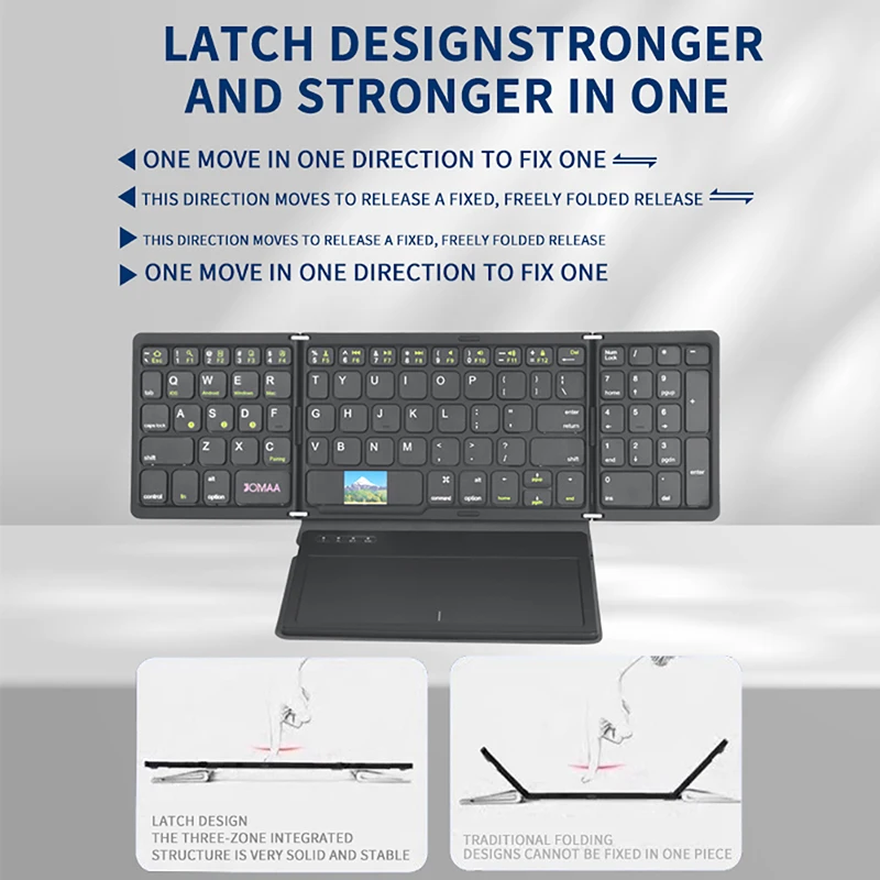 Teclado Bluetooth plegable con panel táctil grande/teclado numérico teclado de viaje inalámbrico de cuero portátil para Windows/i0S/Android - imagen 4