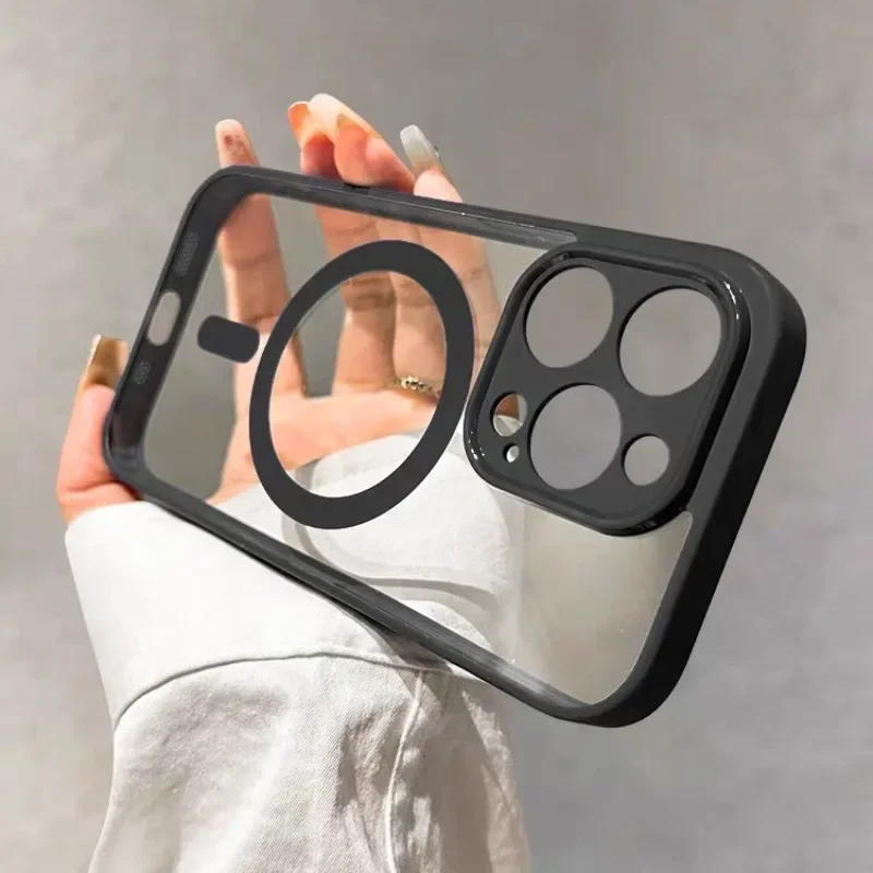 Funda acrílica transparente Original con carga inalámbrica para iPhone 17 Air 16 15 14 13 12 11 Pro Max para cubierta transparente magnética Magsafe - imagen 2