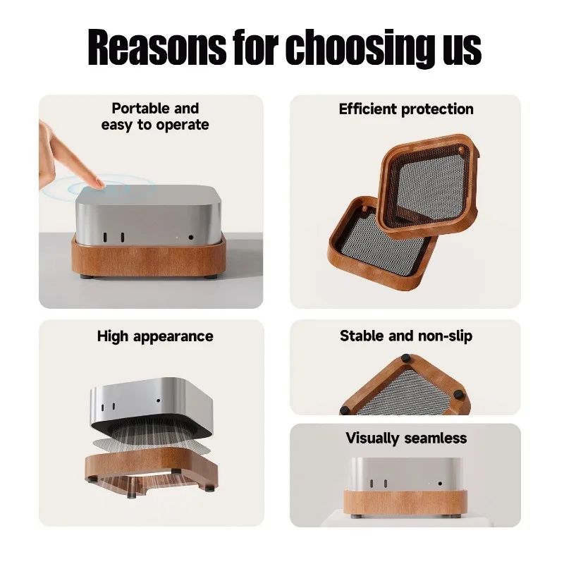 Soporte de escritorio para Mac mini M4/M4 Pro 2024, refrigeración mejorada, fácil acceso con botón de encendido y accesorios de organización de escritorio - imagen 5