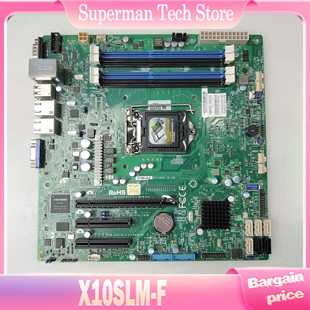 Placa base X10SLM-F E3-1200 v3/v4 4.a generación. Core i3 LGA1150 DDR3 4 USB 3.0 (1 tipo A 2+1 vía encabezado) para Supermicro - imagen 3