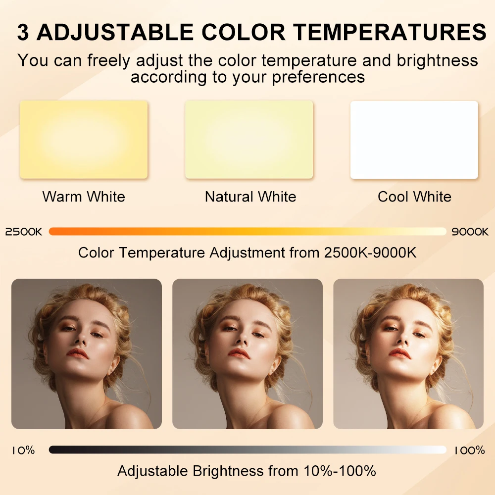 Luz de relleno para Selfie para teléfono inteligente, 2500K-9000K, transmisión en vivo para videoconferencia, luz LED portátil para teléfono móvil, IPad, cámara portátil - imagen 4