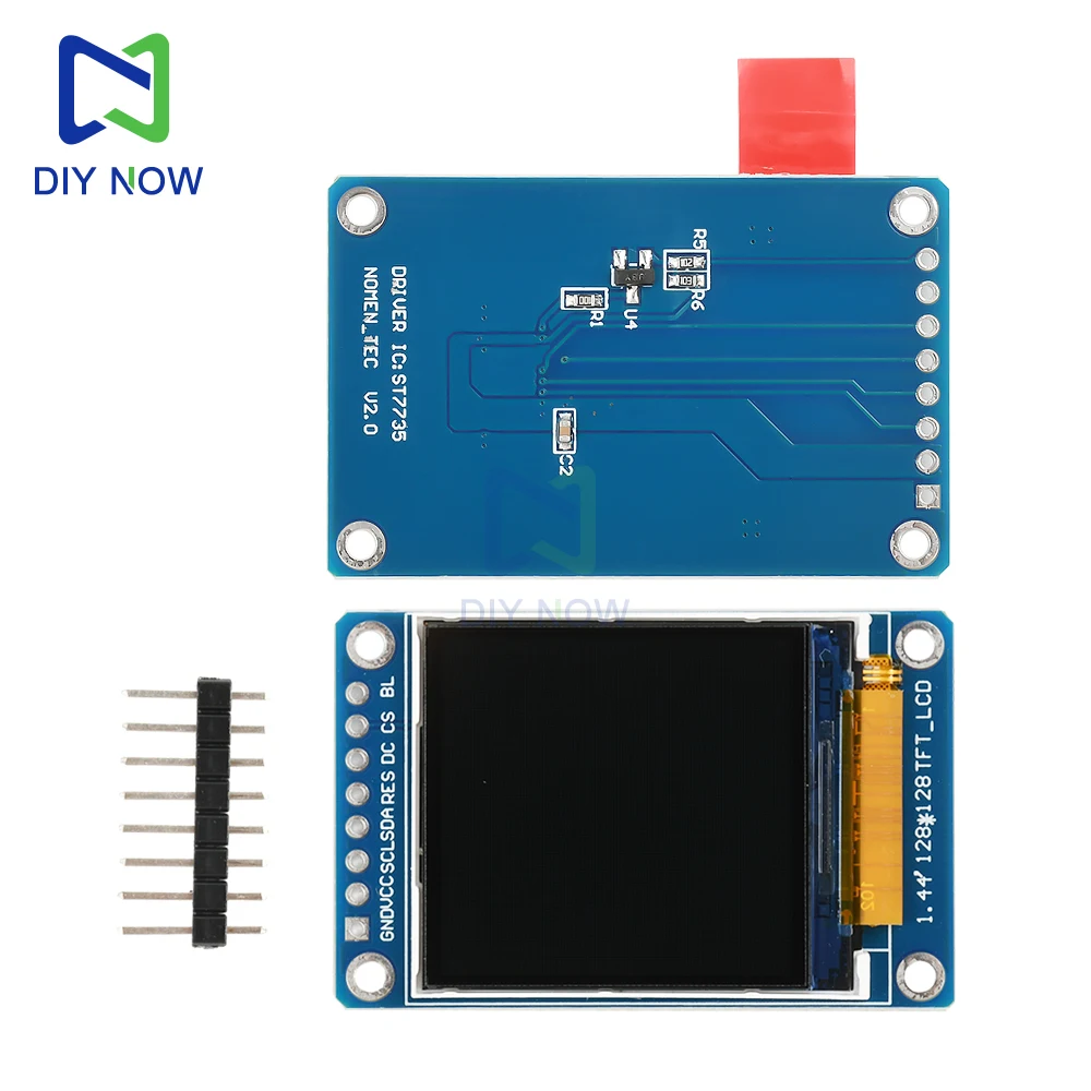 Pantalla LCD TFT de 1,44 pulgadas 128*128 1,44 módulo de puerto serie TFT TFTSPI módulo LCD HD TFT ST7735 módulo de pantalla a todo Color de 8 pines - imagen 2