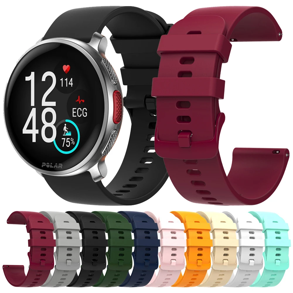 Correa deportiva de silicona de 20 a 22mm para Polar Vantage V3 M2/M Grit X Pro Titan, pulsera para Polar Ignite 3 2 Unite Pacer