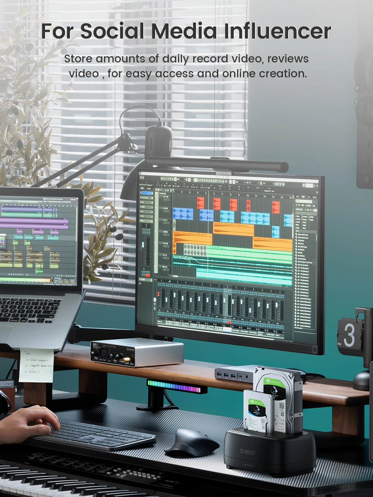 Estación de disco duro ORICO de doble bahía USB3.0 5Gbps tipo C HDD estación de acoplamiento con adaptador de corriente de 12V 3A para HDD/SSD de 2,5/3,5 pulgadas - imagen 5