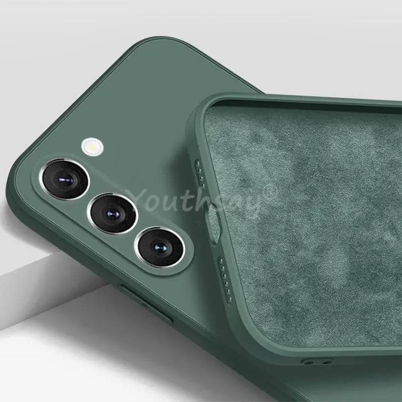 Para Samsung Galaxy S23 funda para Samsung S23 funda de silicona líquida Protector liso funda de goma para teléfono Galaxy S23 Plus Ultra cubierta - imagen 3