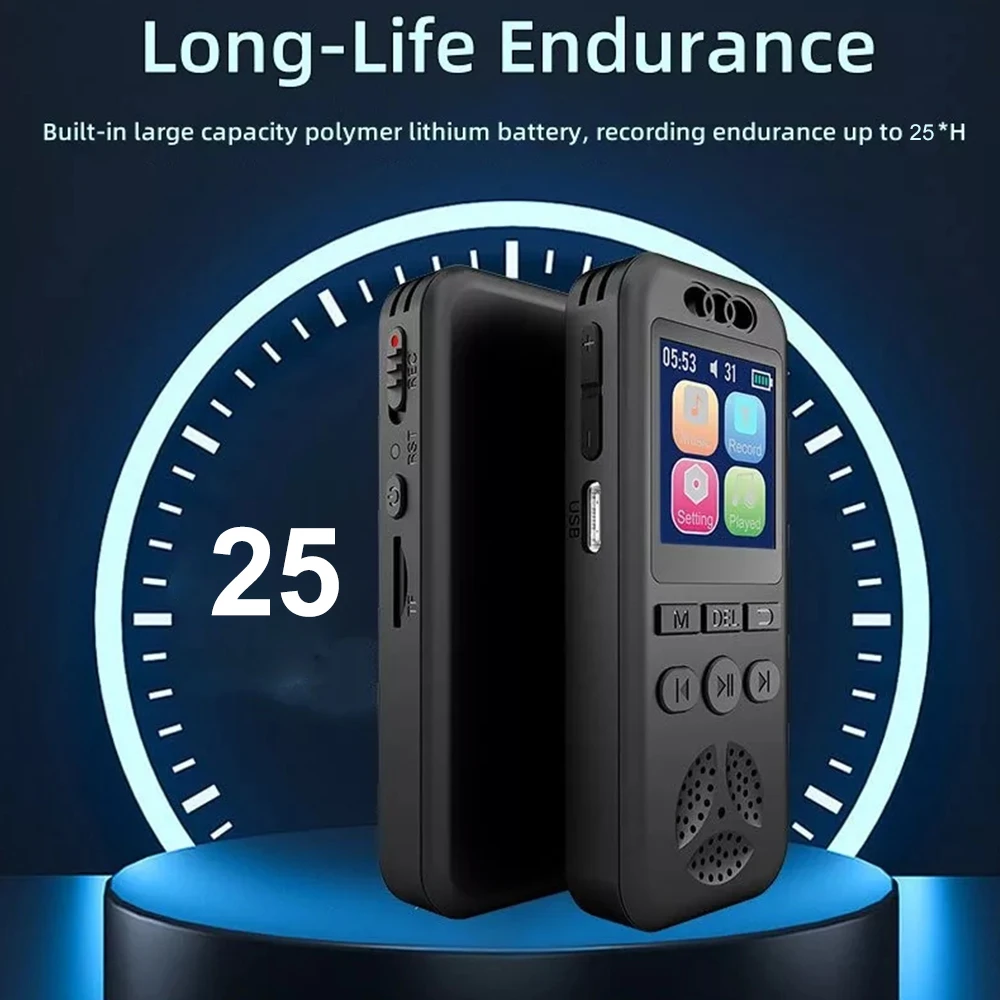 Grabadora de voz Digital de 1,44 pulgadas, pantalla a Color, grabadora de Audio Digital, reproductor MP3, reducción de ruido activada por voz - imagen 4