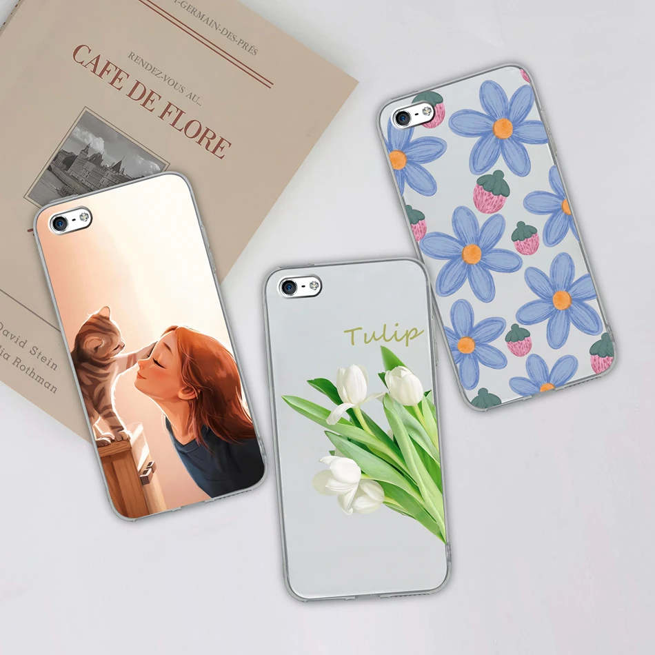 Para iphone 4 5 5S 6 Plus Funda de teléfono pintura de tinta Funda trasera de silicona transparente suave para Apple iphone4 iphone5 5 S iphone6 6 + Funda - imagen 5