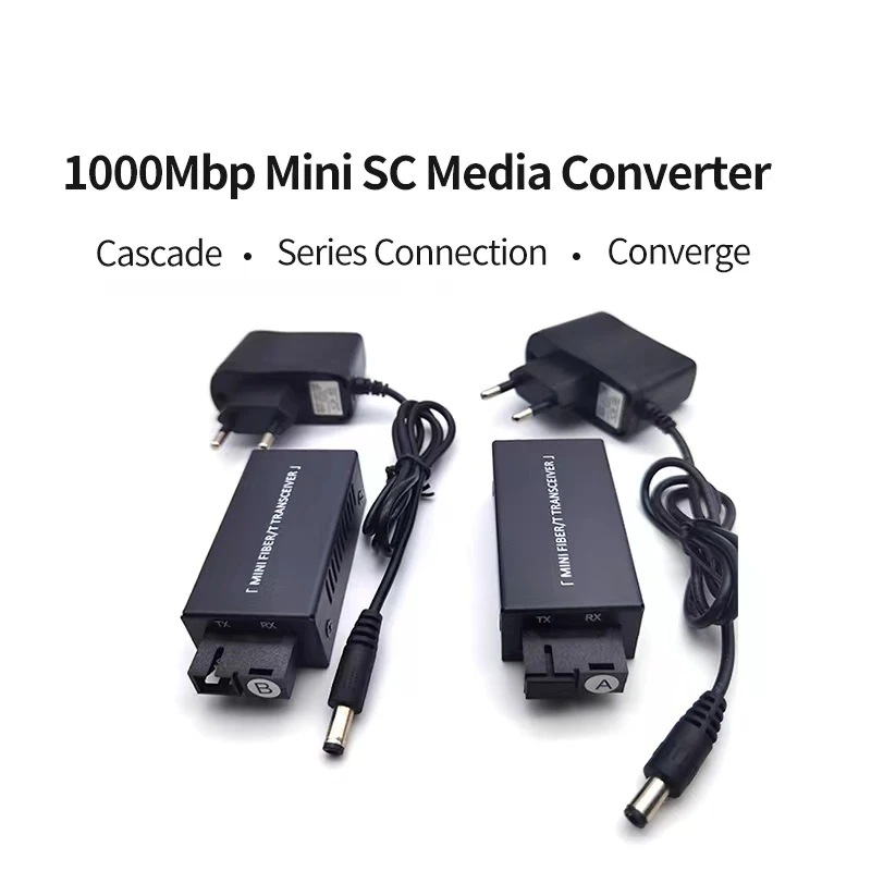 HTOC 1 par Gigabit 100/1000M A/B SC interruptor de fibra Ethernet convertidor de medios Rj45 transceptor óptico 20KM interruptor de fibra - imagen 5