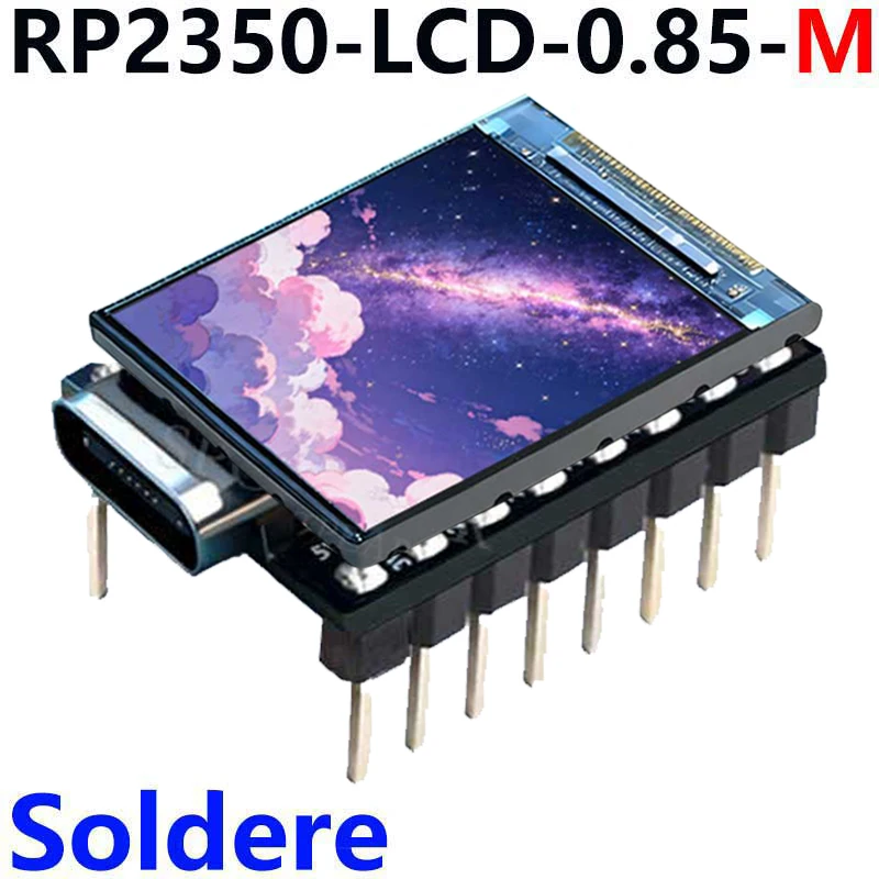 RP2350 Placa de desarrollo de pantalla LCD de 0,85 pulgadas 128 × 128 QMI8658 Sensor giroscopio RGB LED RP2350A doble núcleo y doble arquitectura - imagen 3