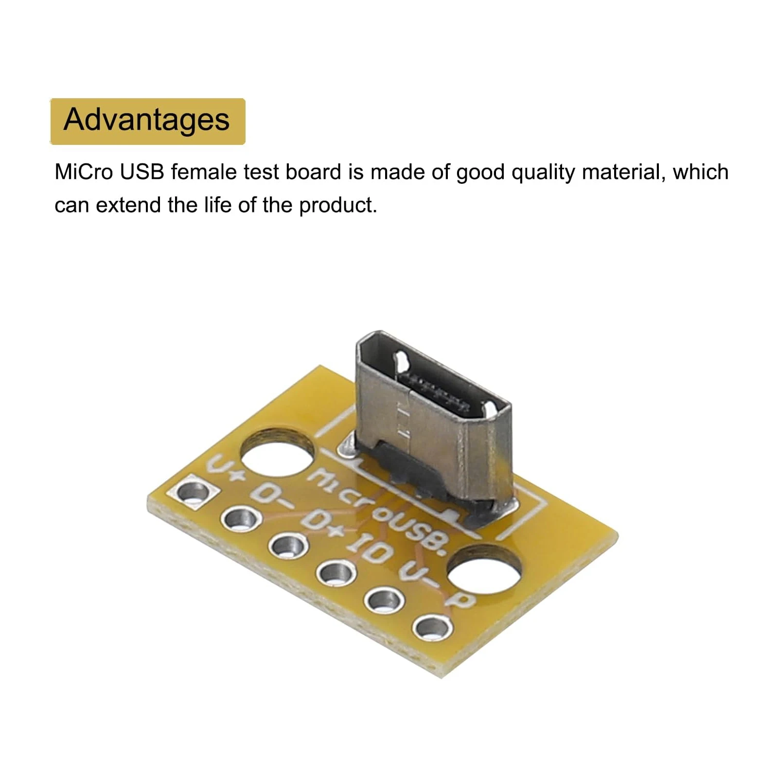 10 Uds. Enchufes hembra Micro Usb Vertical prueba 2,0 cabeza hembra un conector adaptador de placa Pcb para adaptadores de Cable de datos - imagen 5