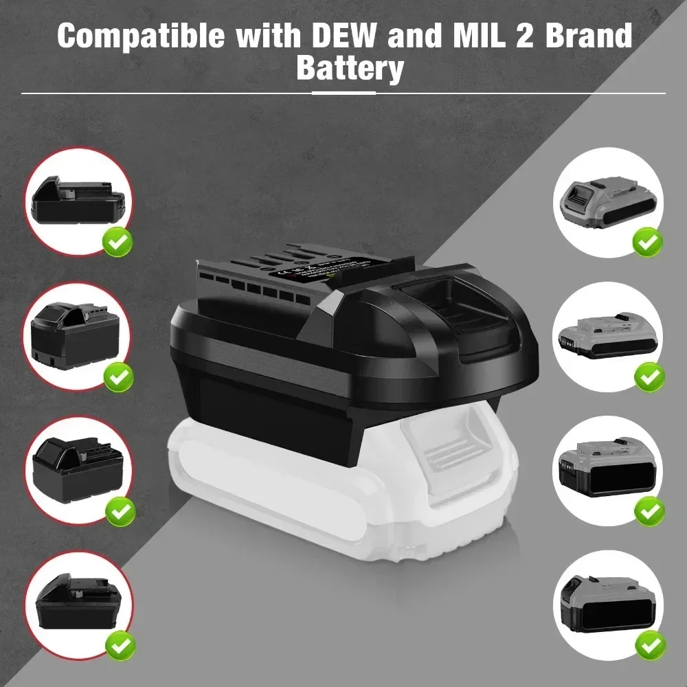 Adaptador de batería DM20SKL para SKIL PRW CORE 20V Convertidor de herramientas Compatible con baterías de iones de litio Dewalt 20V y Milwaukee 18V - imagen 3