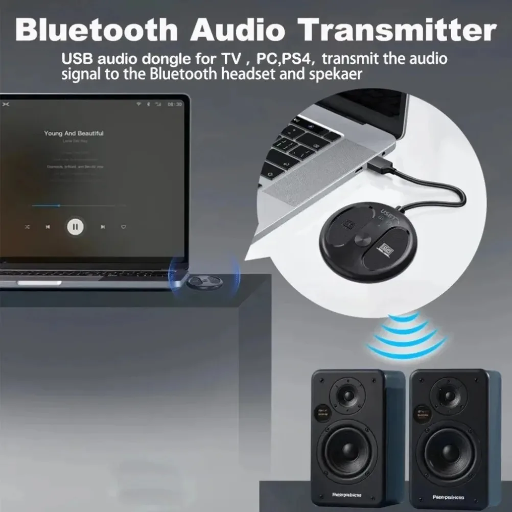 Transmisor y receptor de Audio Bluetooth 5,4 2 en 1 adaptador de Audio auxiliar inalámbrico de 3,5mm transmisor Bluetooth para TV auriculares de coche - imagen 3