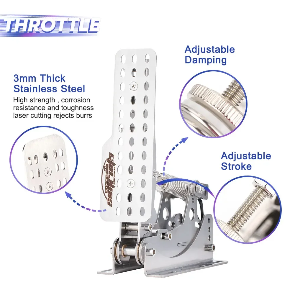 Pedales de cabina Sim de carreras, simulador de volante de Pc, Pedal de celda de carga de 3mm - imagen 4