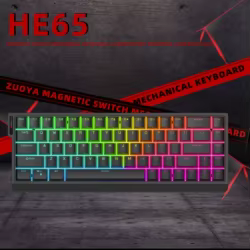HE65 Teclado mecánico de eje magnético con cable intercambiable en caliente, tasa de retorno de 8K, llave personalizada, simulación c, nivel de deportes electrónicos, accesorio para jugadores
