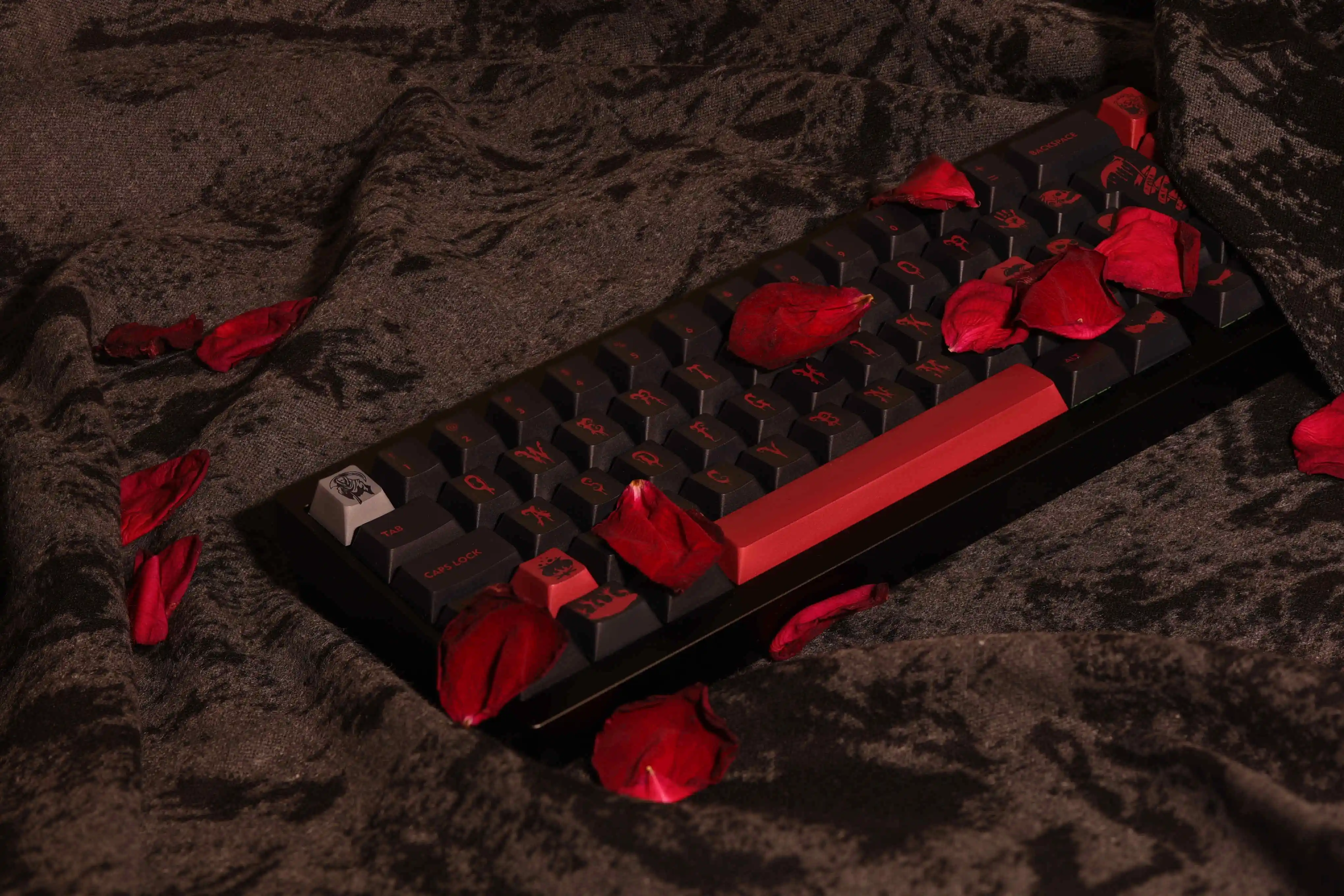 Teclas Grim Reaper de diseño Original, Material PBT de 172 teclas, perfil CHERRY DYE-SUB para teclado mecánico CHERRY MX Switch Wooting - imagen 3