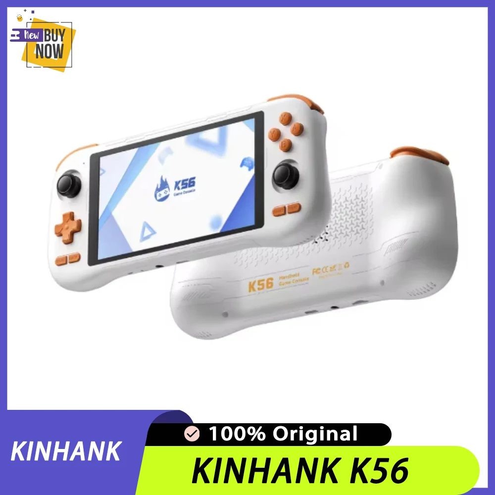 KINHANK K56 Android 14 Super consola de juegos portátil con pantalla táctil de 5,5 pulgadas 5000mAh con más de 50 emuladores para DC/MAME/SS/PSP