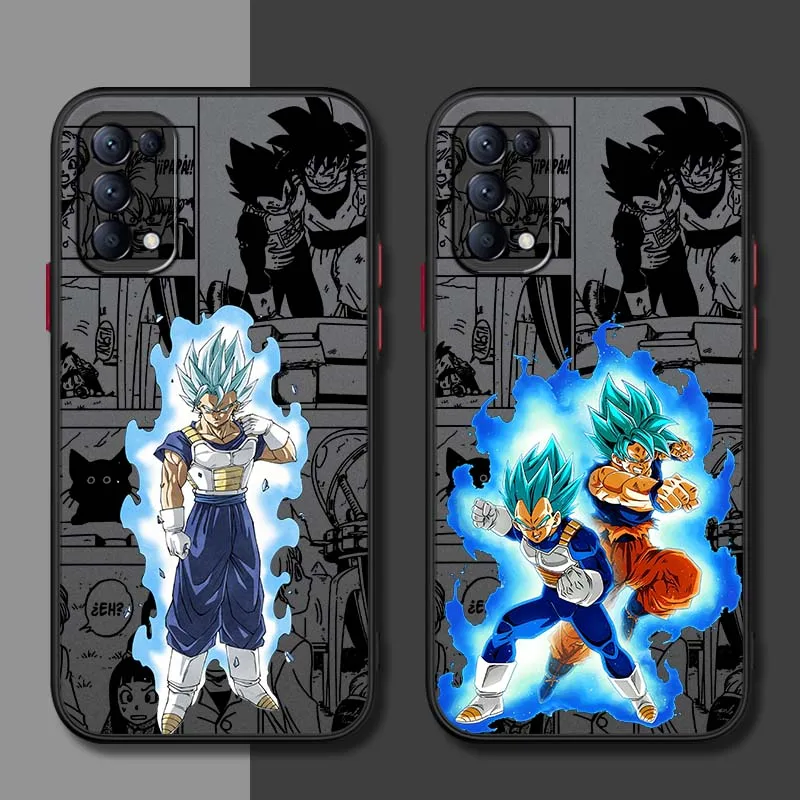 D-Dragon Ball Cool Saiyan Anime funda para OPPO A96 A78 A74 A72 A58 A53 Reno 10 8 7 6 Lite 5G funda de teléfono translúcida esmerilada - imagen 2