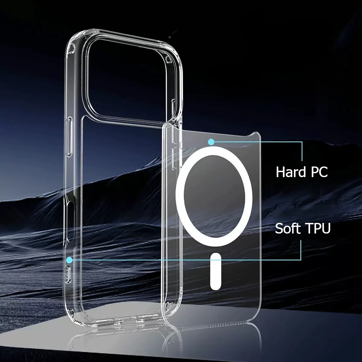 Magasafe-funda de carga inalámbrica magnética para iPhone 17 Pro Max, funda trasera transparente a prueba de golpes para teléfono - imagen 4