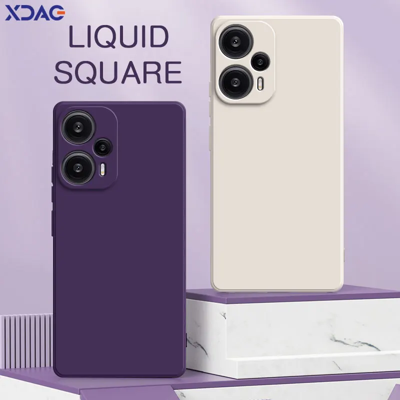 Funda cuadrada de silicona líquida para Redmi Note 12 Turbo 12 T 12R Pro, protector de lente suave a prueba de golpes, Note12Turbo 12TPro 12RPro