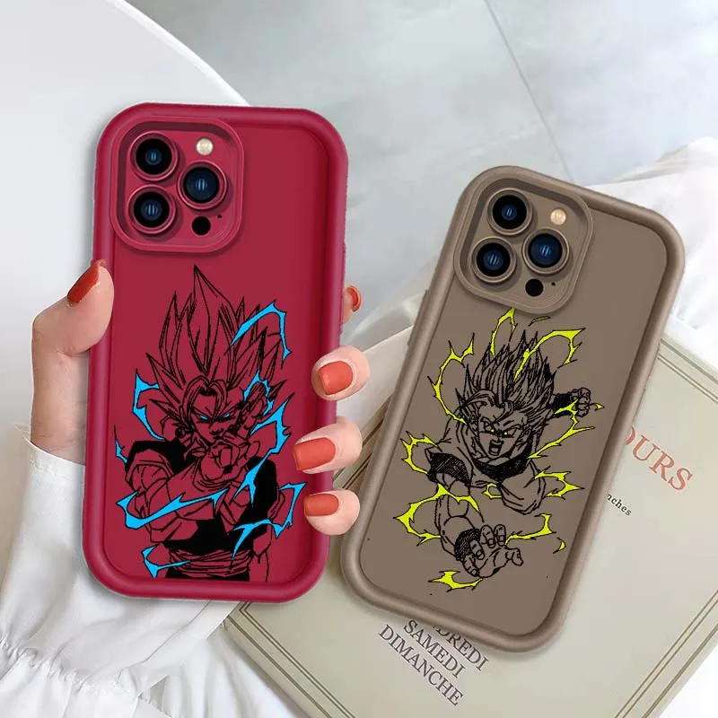 D-Dragon Ball Son Goku Fun Anime para Apple iPhone 17 16 15 14 13 12 11 Plus Pro Max Eye Ladder funda de teléfono - imagen 2