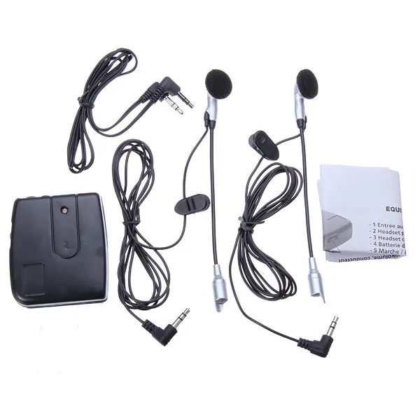 Intercomunicador de plástico negro para motocicleta, Kit de auriculares con cable para casco, walkie-talkie, Audio portátil