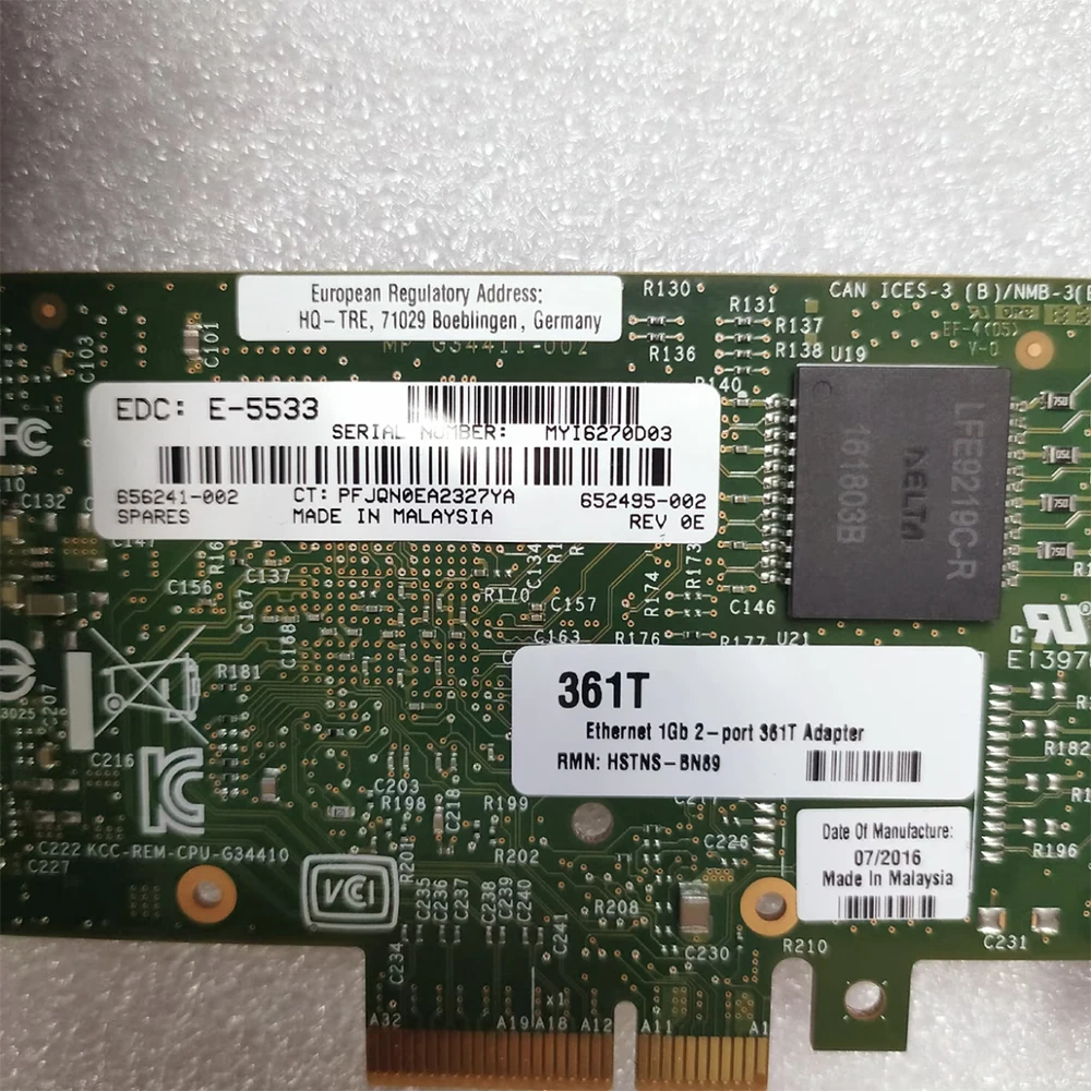 652497-B21 656241-001 652495-001 Adaptador de red de doble puerto Giga-bit 361T para H-P NC361T i350-T2 - imagen 5