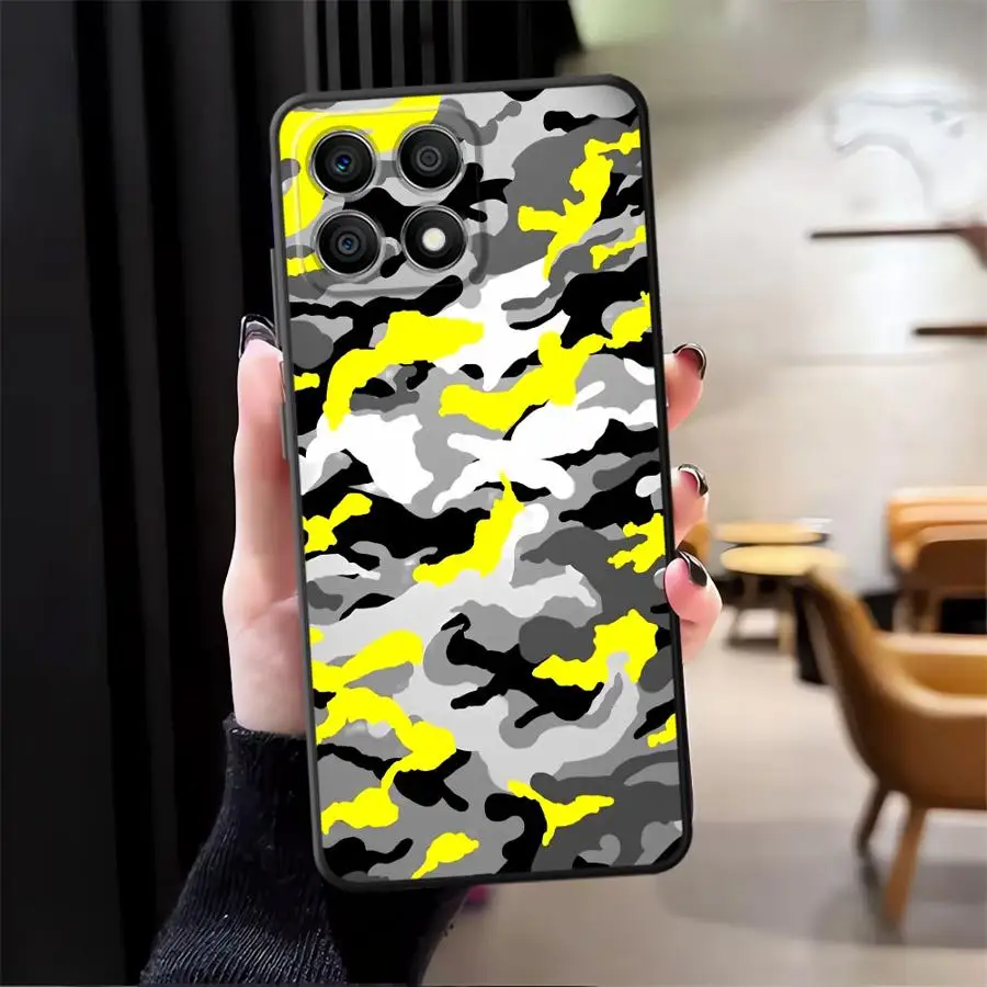 Funda de teléfono suave negra para Honor 70 X8 8X X6 X7 90 Magic5Lite 200 400 Lite X9a X5b patrón de camuflaje - imagen 3