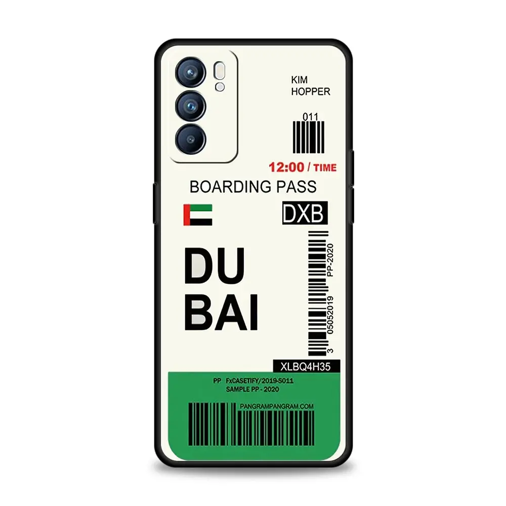 Billete de viaje de Ciudad Mundial para Oppo Reno8 Reno7 Reno6 Pro A54 5G Find X6 X5 A53 A52 A9 A15 A95 A17 A16 A57 A31 funda de teléfono - imagen 3