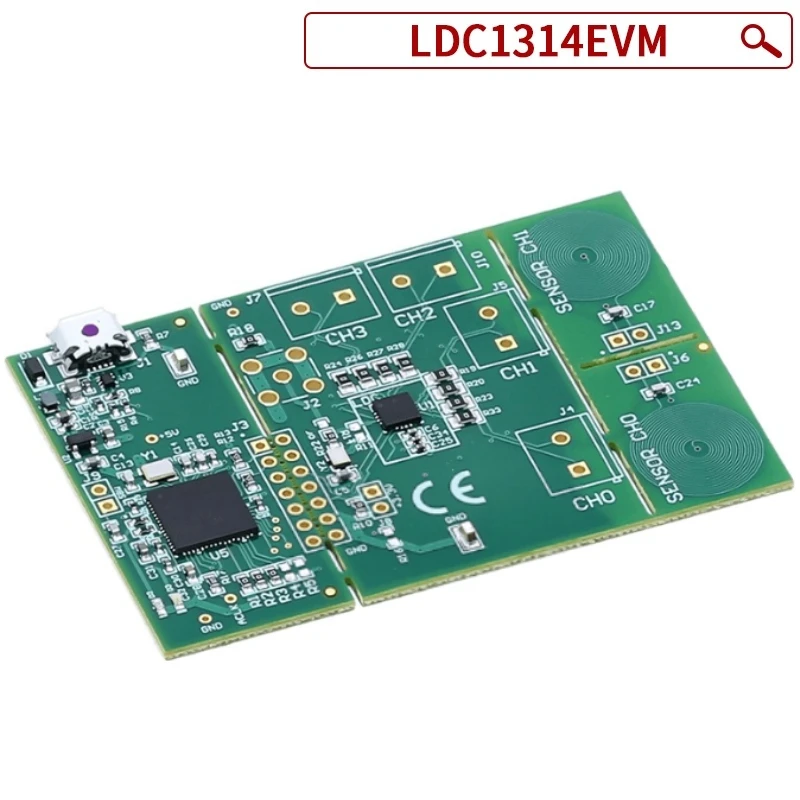 LDC1314EVM Módulo de evaluación de detección inductiva de 4 canales Bobina de sensor PCB duradera para proyectos de detección integrados