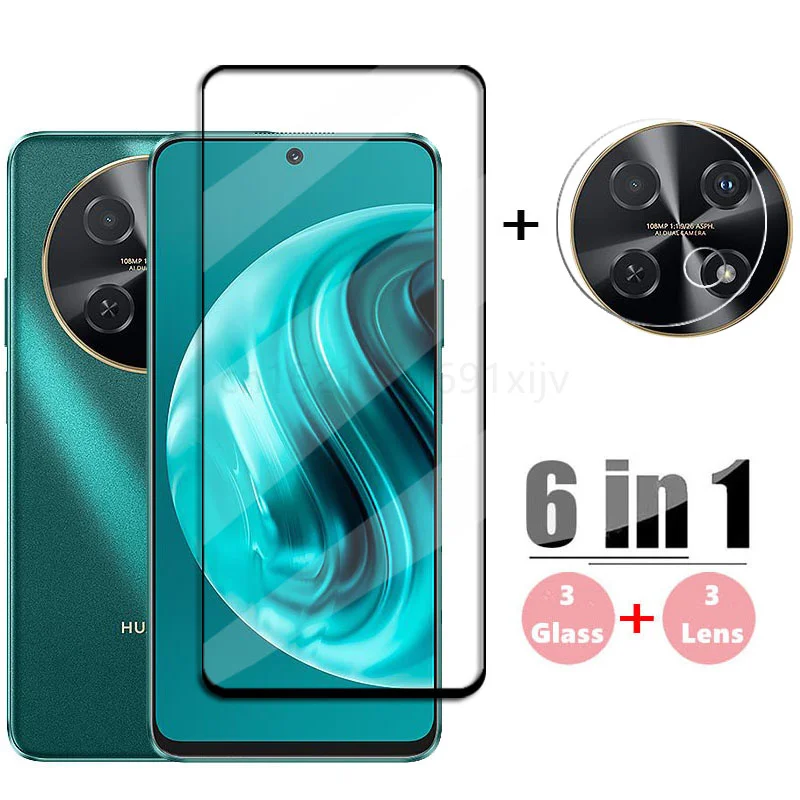 Cubierta completa de vidrio para Huawei Nova 12i, vidrio templado Nova 12i, Protector de pantalla, película protectora para lente de cámara de teléfono, Huawei Nova 12i