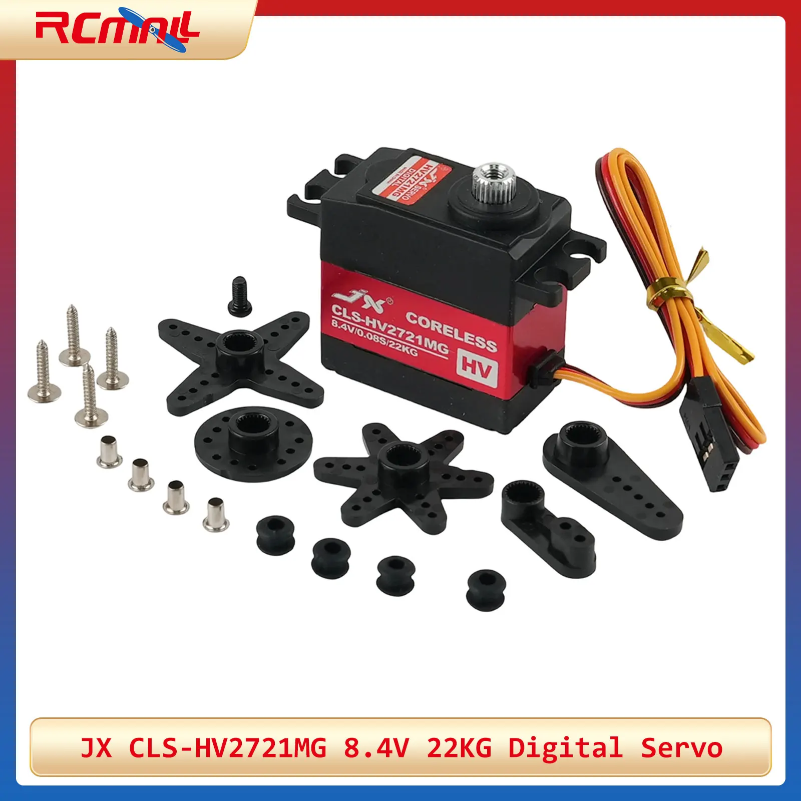 JX CLS-HV2721MG 8,4 V/22 KG Servo Digital Metal Gear IP67 impermeable Digital Motor Sin Núcleo Servo para 1/8 1/10 RC coche Robot