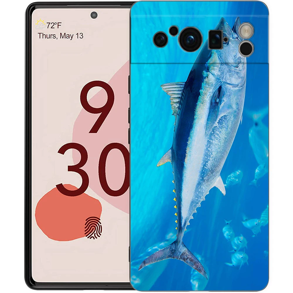 Funda de teléfono Bluefin Tuna para Google Pixel 9 8 7 6 Pro XL 8A 6A 7A 5G suave a prueba de golpes TPU cubierta negra Fundas - imagen 5