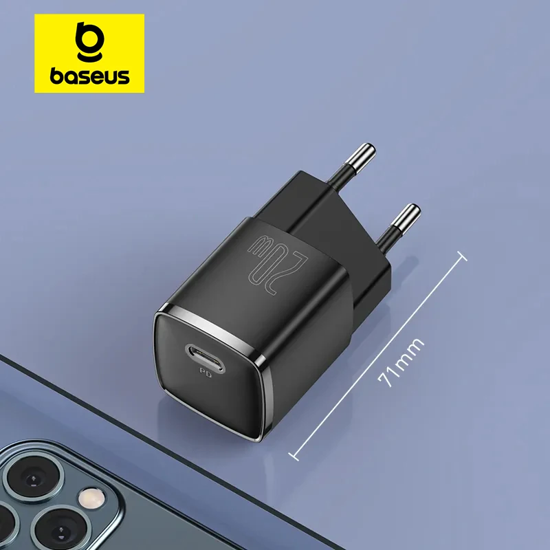 Baseus 20W USB C cargador portátil tipo C soporte PD carga rápida para iPhone 15 14 13 12 11 Pro Max 8 Plus cargador rápido - imagen 2