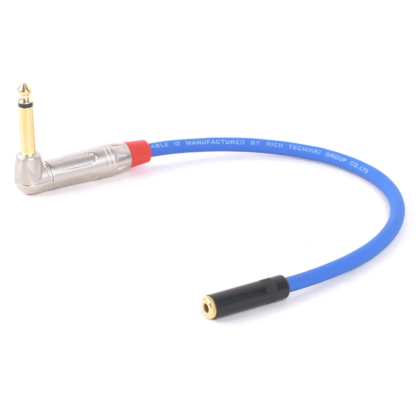Conector macho de ángulo recto Mono de 0,3 m-15m y 6,35mm, adaptador de conector hembra estéreo de 3,5mm, convertidor de Audio para auriculares para guitarra, Etc. - imagen 4