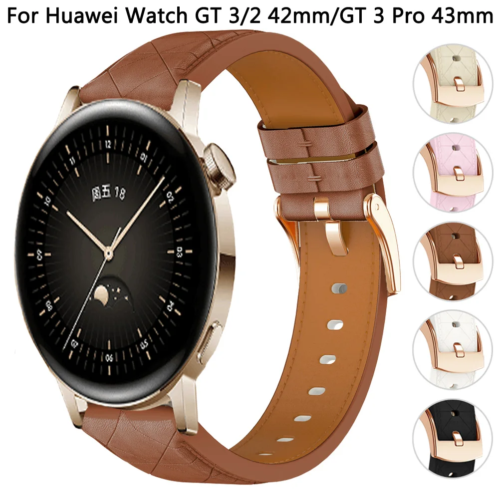 Correa de 20mm para Huawei Watch GT 3 42mm GT3 Pro 43mm Correa de cuero sintético para Huawei GT 2 GT2 Honor Magic 2 pulsera de 42mm Correa
