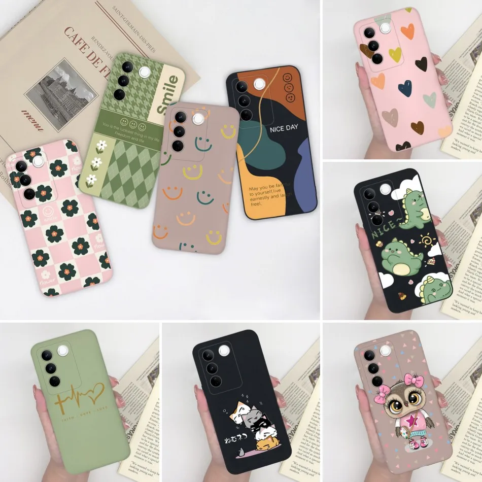 Funda de teléfono divertida para VIVO V27E V27 V27Pro 5G, carcasa protectora de silicona con múltiples dibujos animados para VIVOV27 V27 E V 27 Pro