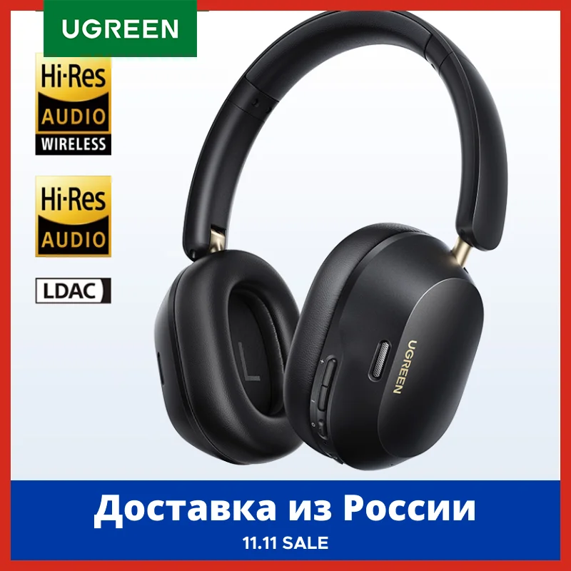UGREEN-auriculares inalámbricos Max5c con Bluetooth, dispositivo híbrido con cancelación activa de ruido, alta resolución, LDAC, 75H de Audio espacial, 43dB