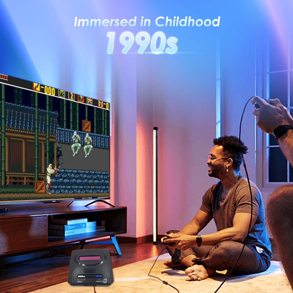 Consola de juegos retro Mega Drive 2 MD Entretenimiento en el hogar Juegos de fiesta Inserción de tarjeta de 16 bits con interfaz AV Compatible con CRT