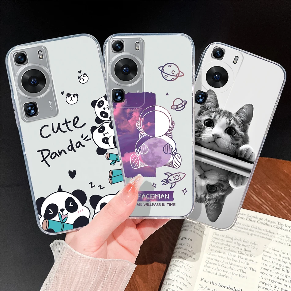 Für Huawei P60 Pro Handyhülle Einfache Blumenmuster Weiche TPU Silikon Transparente Rückabdeckung Für Huawei P 60 Leichter Stoßfänger - imagen 3