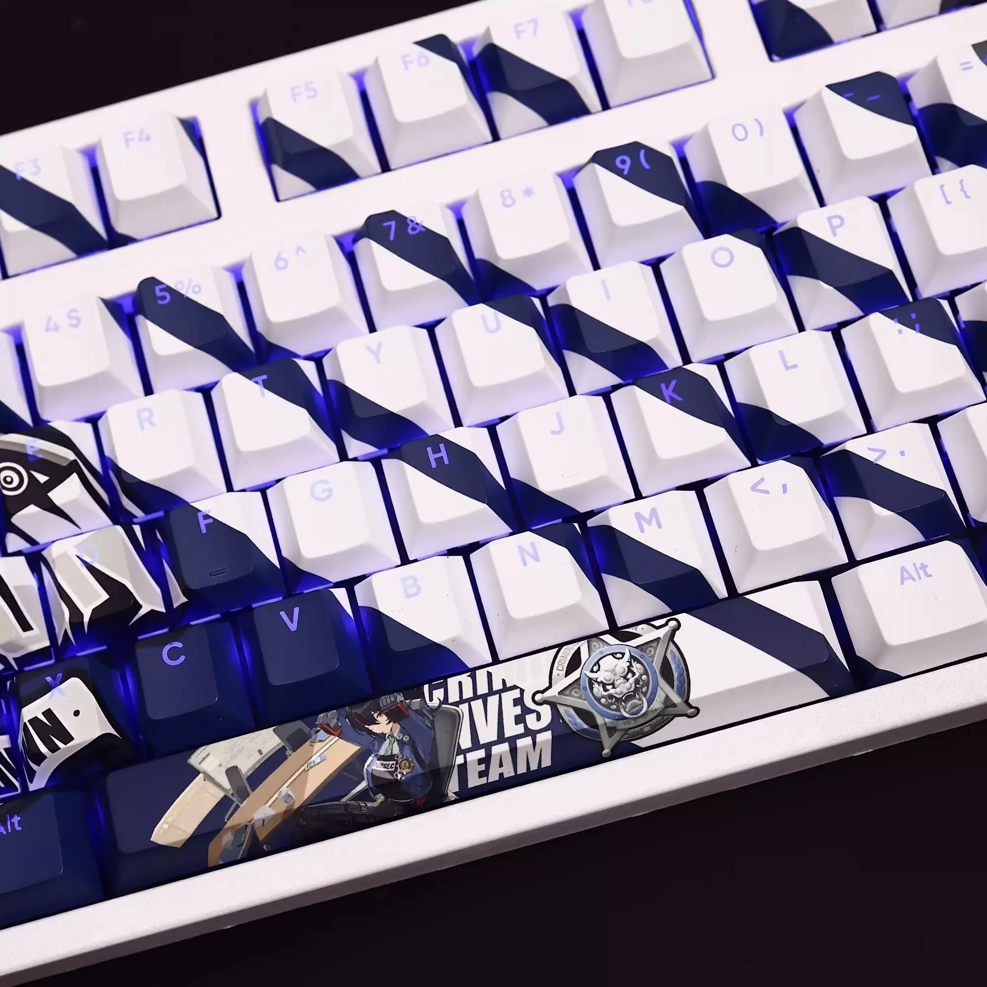 108 teclas/juego Zenless Zone Zero Zhu Yuan Keycap PBT teclas retroiluminadas dibujos animados Anime Gaming Key Caps para teclado ANSI 61 87 104 108 - imagen 3