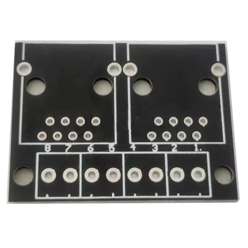 Placa adaptadora hembra doble RJ45, la placa adaptadora de red RJ45, gira el terminal de 3,5 pasos al adaptador de red 8P