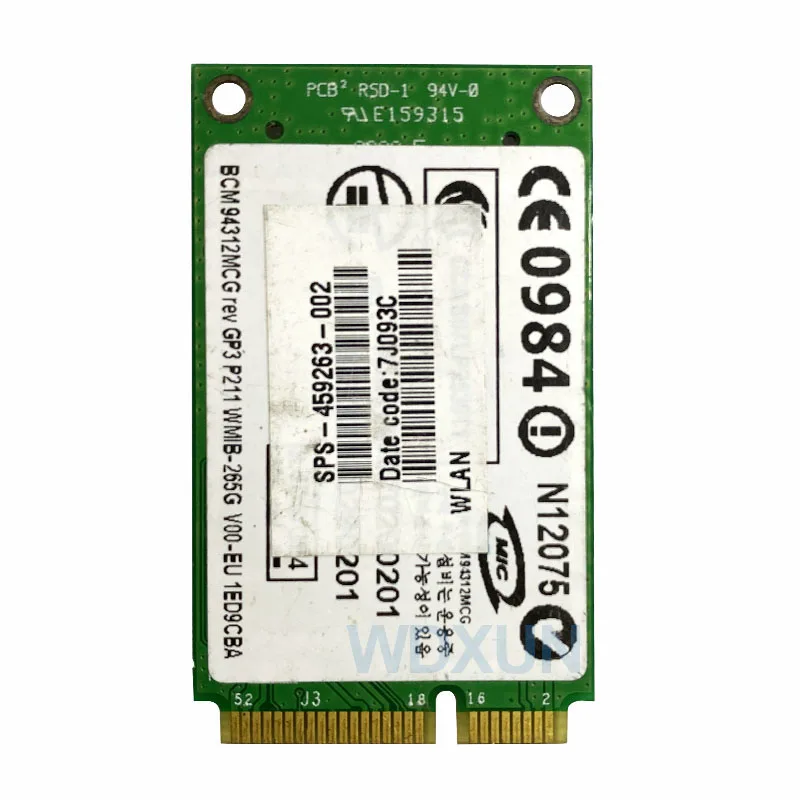 BroadCom BCM94312MCG BCM4312 459263-002 Mini PCI-E inalámbrico Lan WLAN Wifi tarjeta Wifi 802,11 4321MC - imagen 3