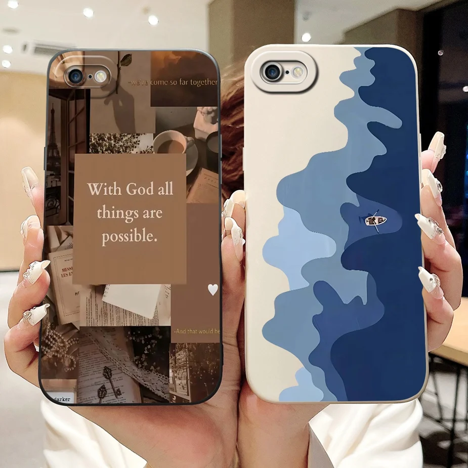 Para Apple iPhone 6 Plus funda iPhone6S lujosa cubierta pintada de caramelo a prueba de golpes suave TPU funda de teléfono para iPhone 6S Plus iPhone6 Shell - imagen 2