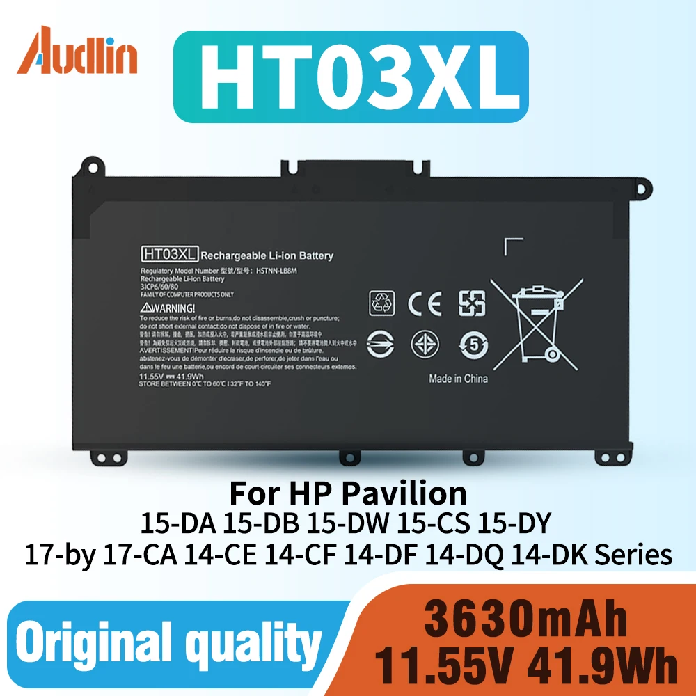 HT03XL L11119-855 Batería para portátil HP Pavilion 14-CE 14-CF 14-DF 14-DQ 14-DK 15-DA 15-DB 15-DW 15-CS 15-DY 17-by 17-CA Serie HSTNN-UB7J L11421 -545 TPN-C136 14-CE3065ST 15-CS0064ST 17-BY1053DX