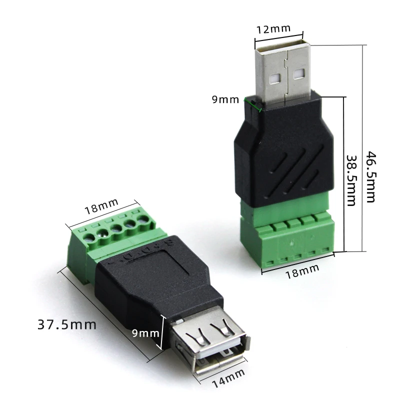 1 Uds USB 2,0 tipo macho hembra giro 5 pines Terminal USB giro Terminal evitar enchufes de soldadura enchufe USB cabeza macho conector de cabeza hembra - imagen 5
