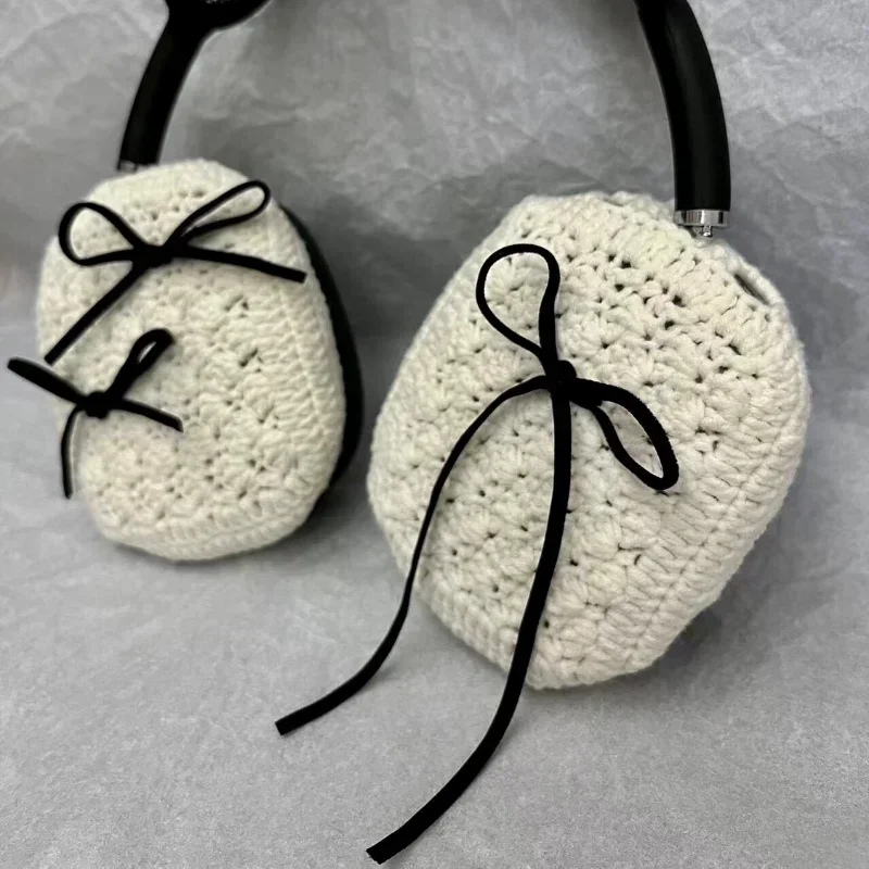 JENNIE-fundas tejidas para Airpods Max, funda protectora personalizada hecha a mano de felpa para auriculares, accesorios de decoración para auriculares Bluetooth - imagen 4
