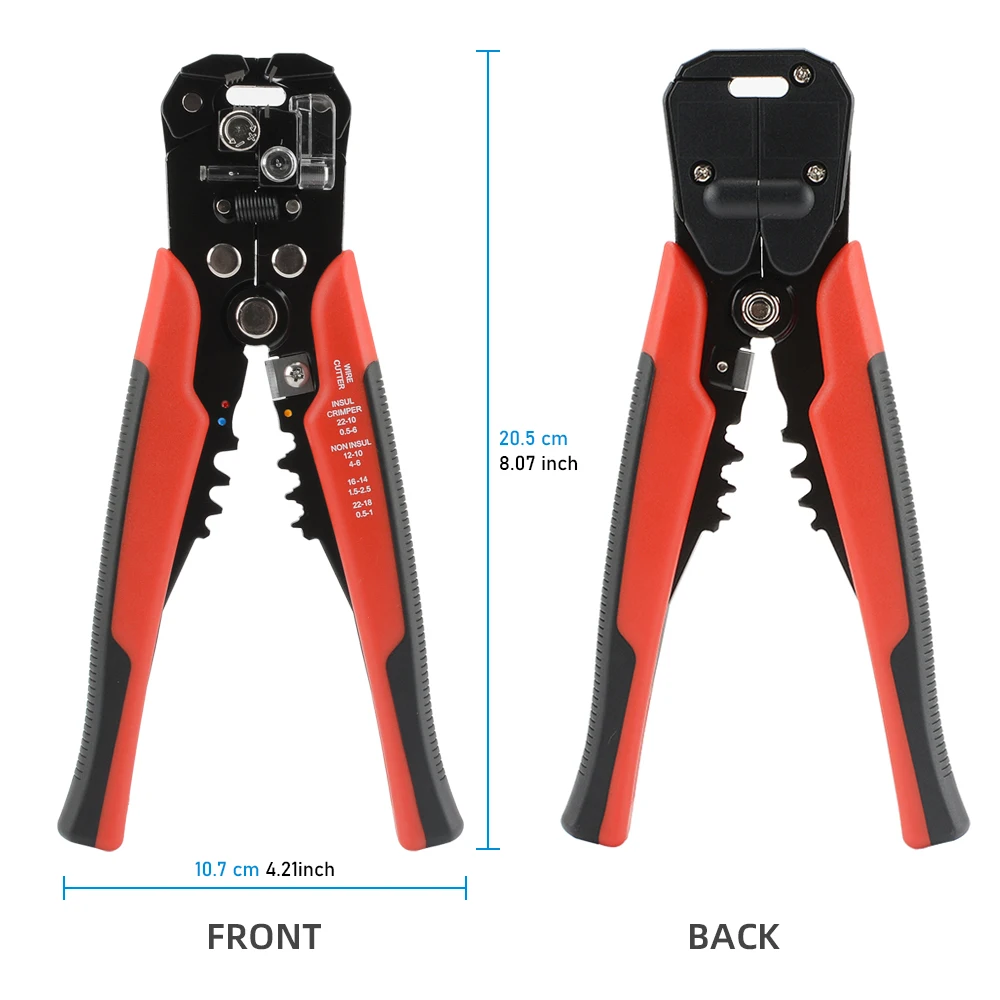 Herramienta de alambre de electricista profesional, pelador de cables, cortador, alicate pelado de prensado automático - imagen 4